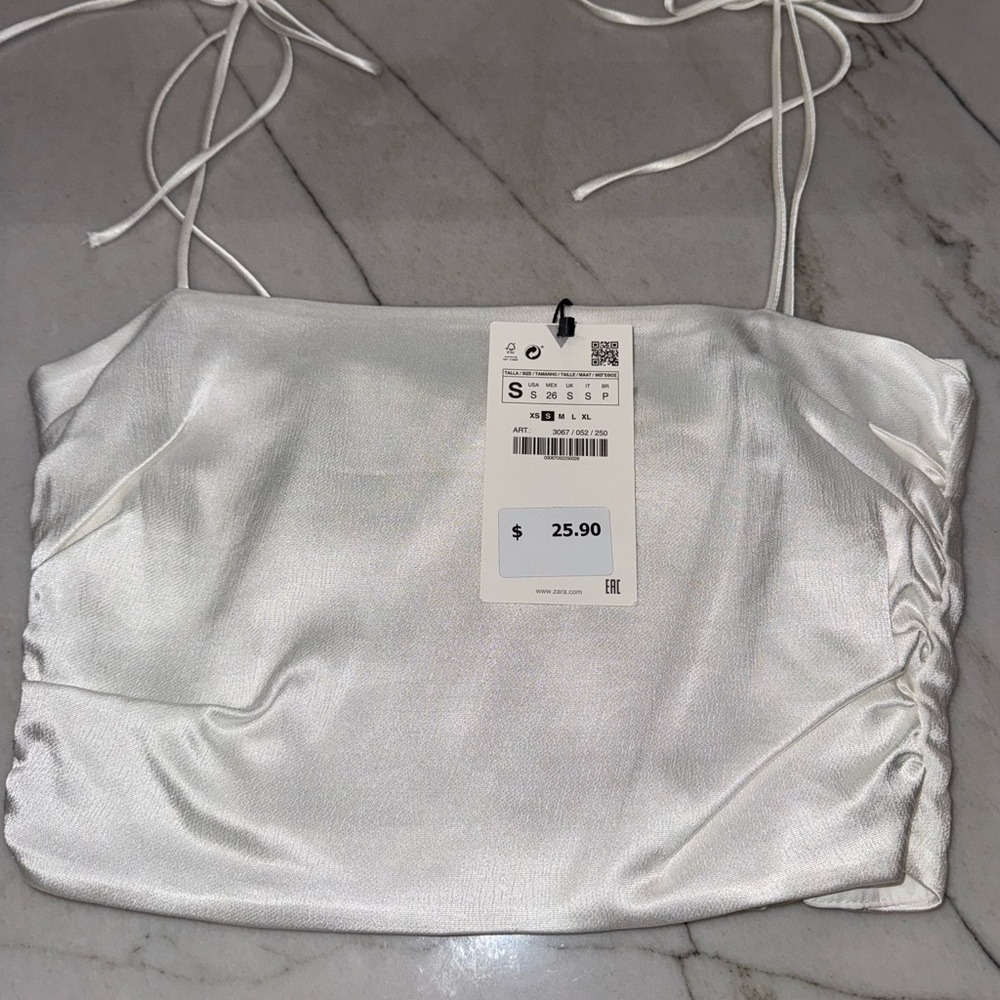 BNWT Zara Satin Crop Top